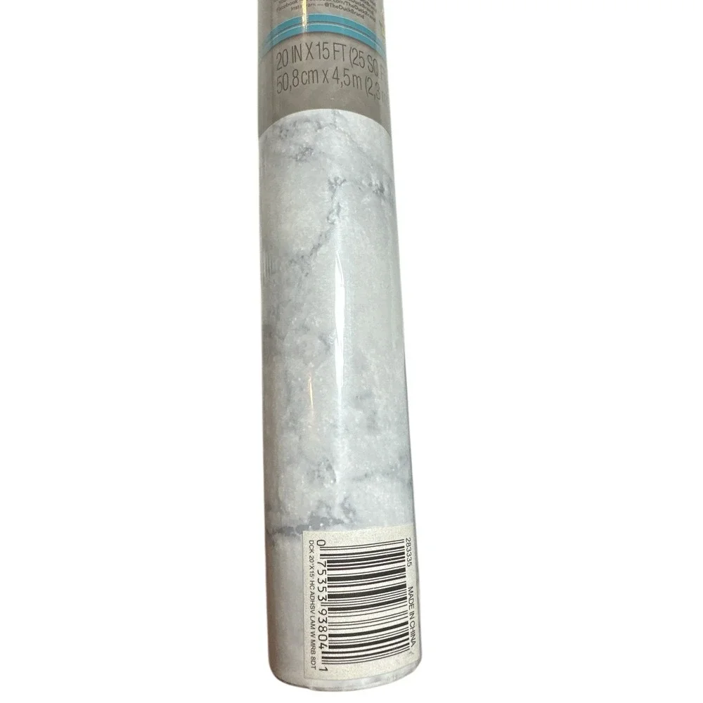 Duck easyLiner Brand Shelf Liner Removable‎ Adhesive 20 in x 15 ft NEW Marble